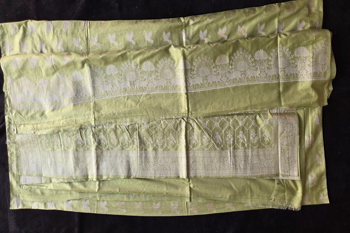 Banarasi Figar Dress Material with Bird Motifs - VSL Collections