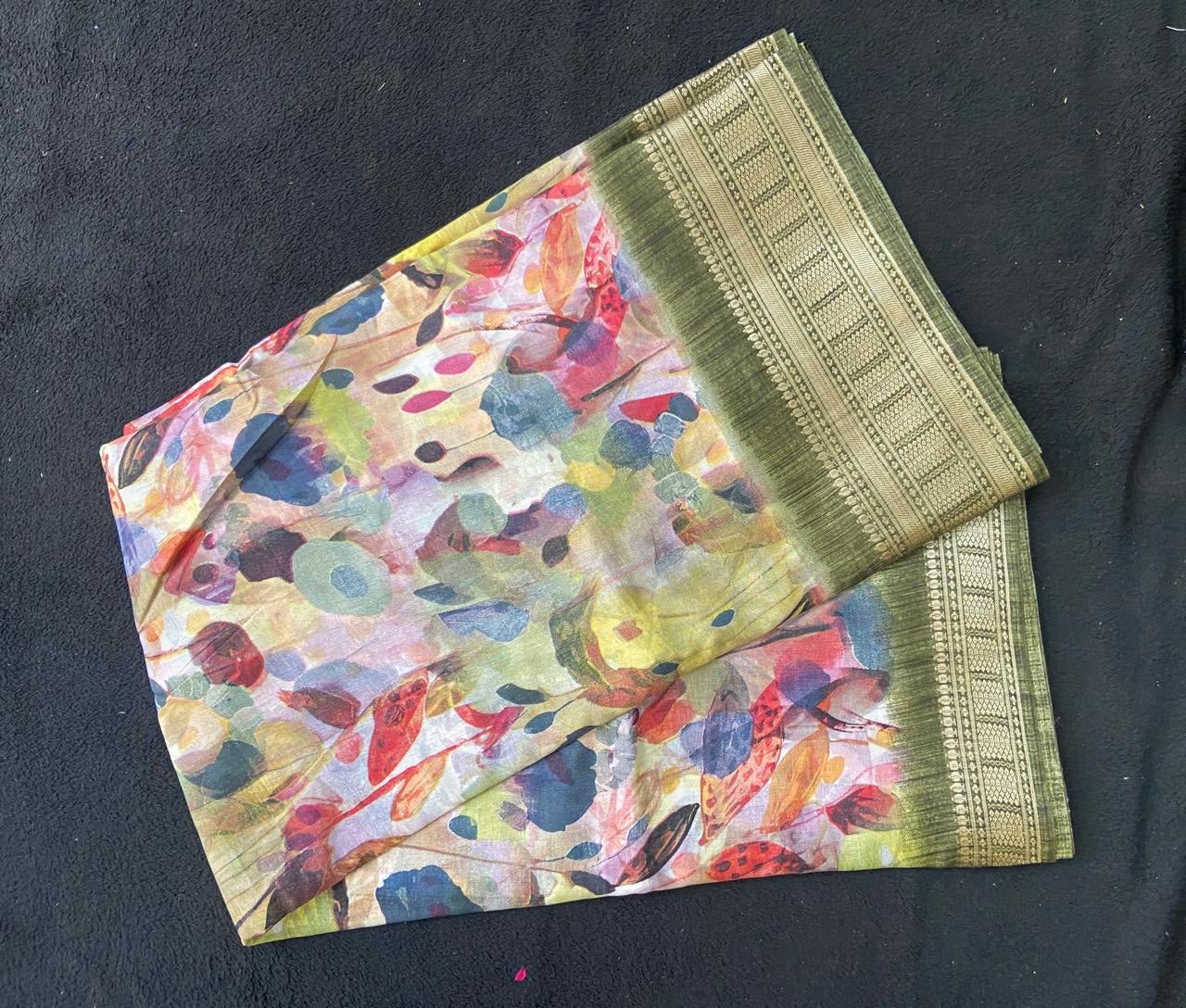Dola Silk Sarees with Abstract Print - VSL Collections