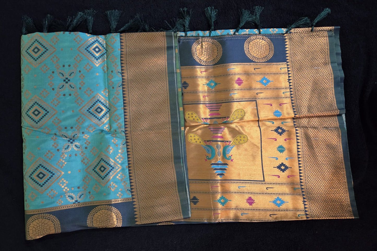 Fancy Ikkath Patola Saree with Paithani Pallu - VSL Collections
