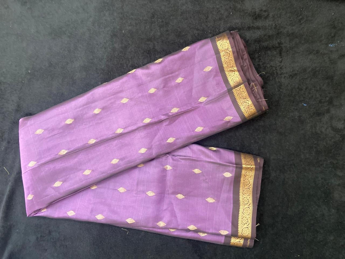 Kanchipuram Semi Silk Sarees with Gold Zari Border - VSL Collections