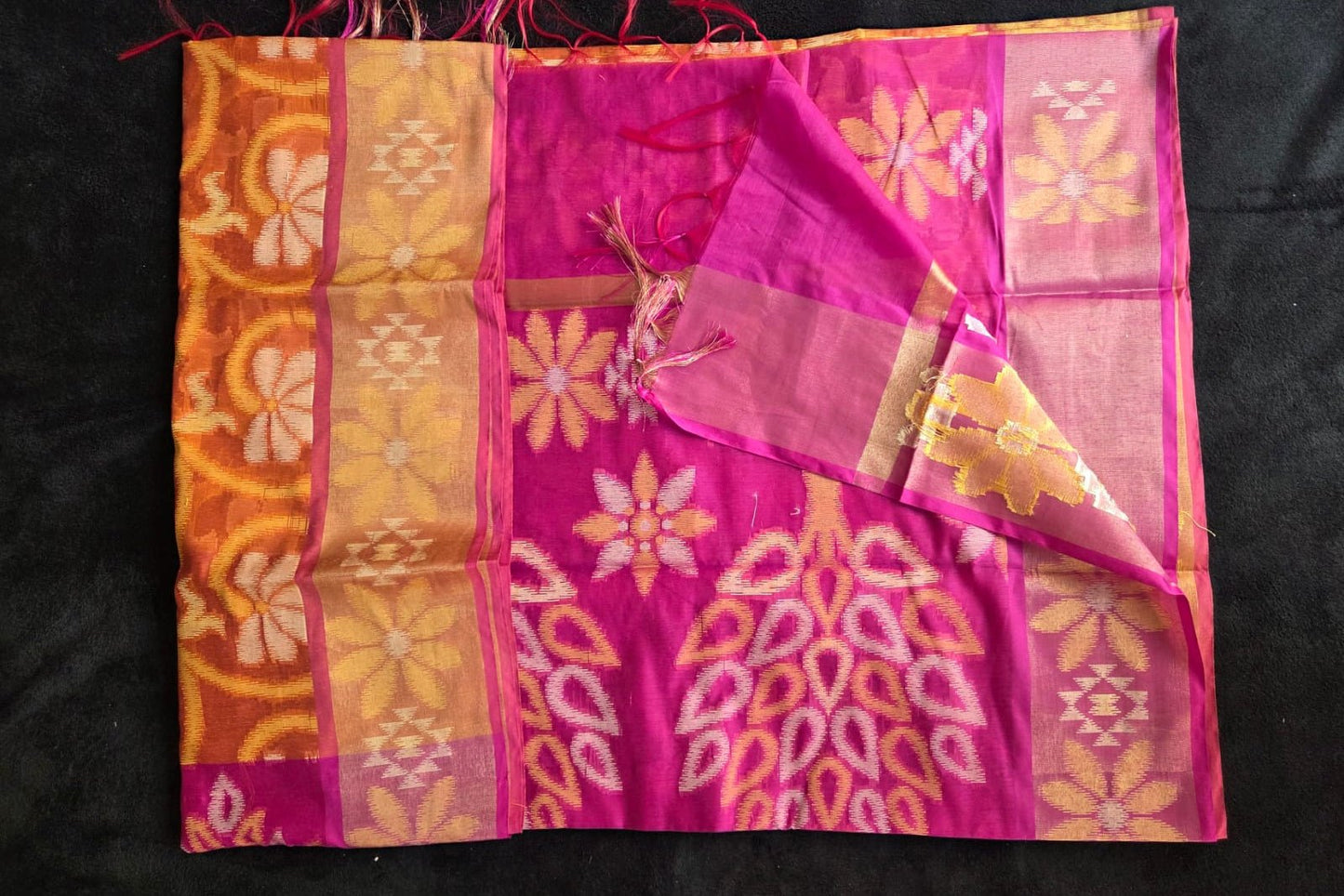 Semi Chanderi Pochampally Sico Sarees - VSL Collections