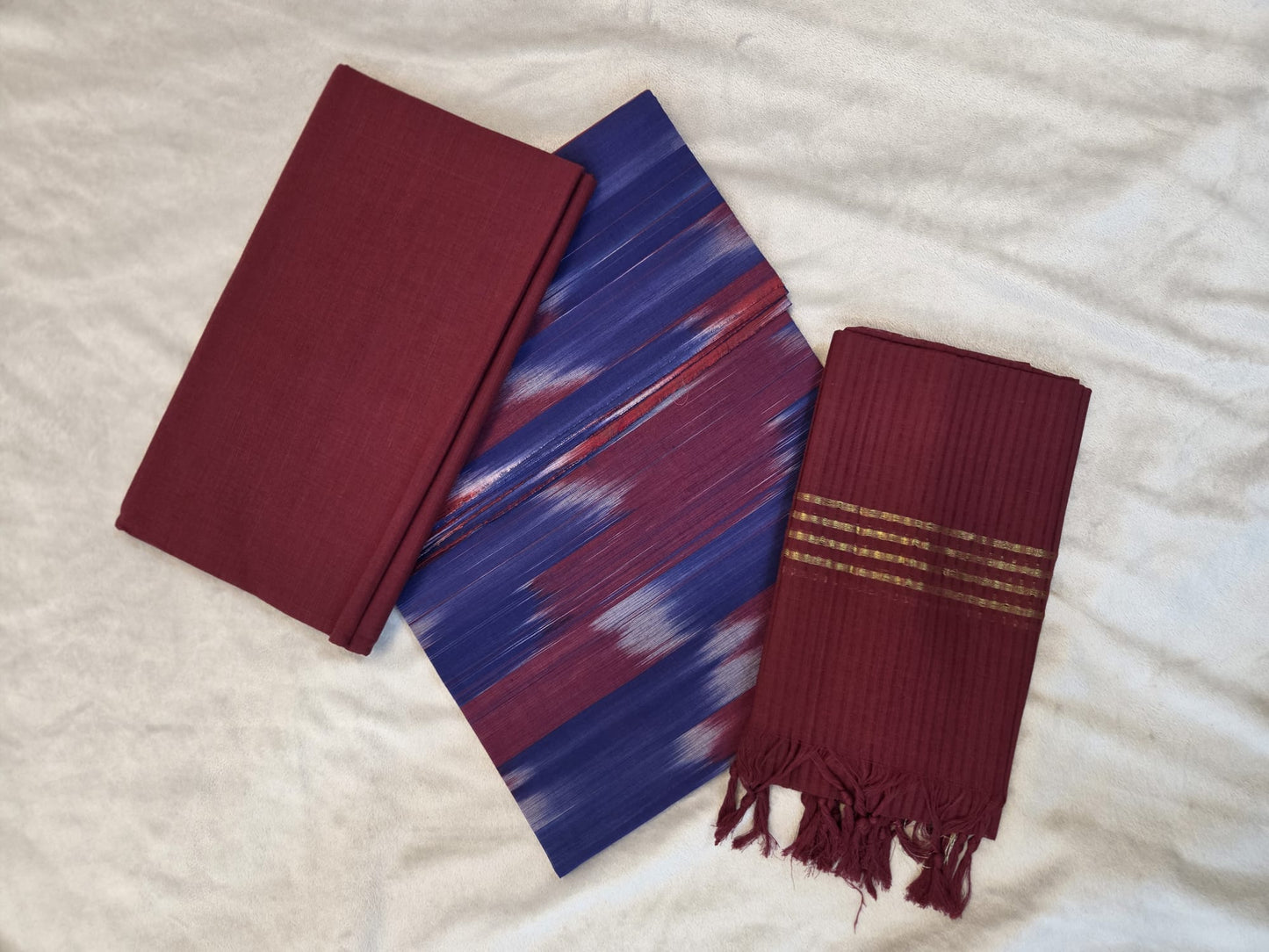 Pure Mangalagiri Cotton Ikkath Random Pattern