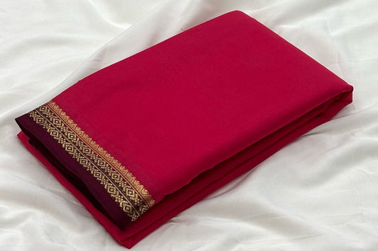 Mysore Semi Crepe Silk Sarees with Small Checkered Border