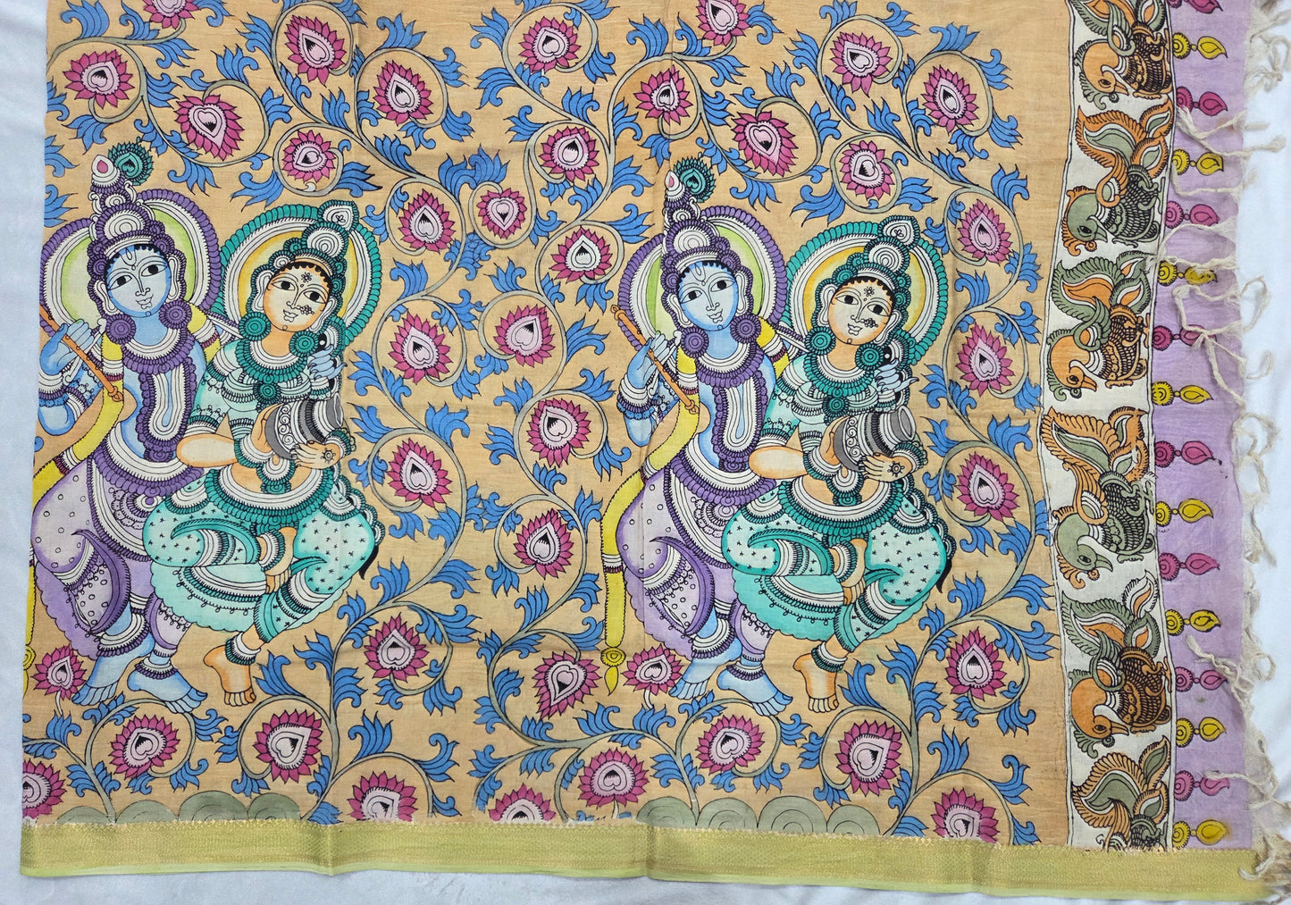 Radha Krishna Pen Kalamkaari Dupatta