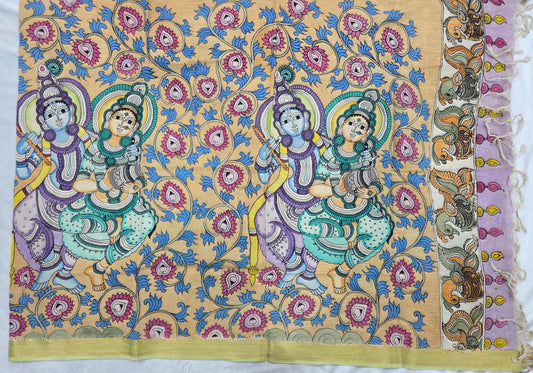 Radha Krishna Pen Kalamkaari Dupatta