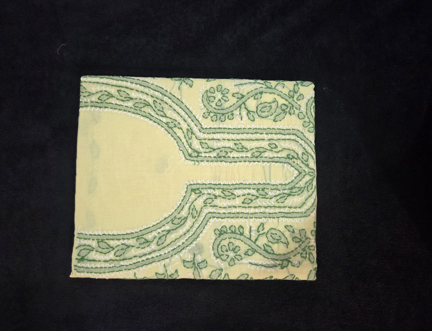 Chikankari Cotton Dress Materials with V Neck