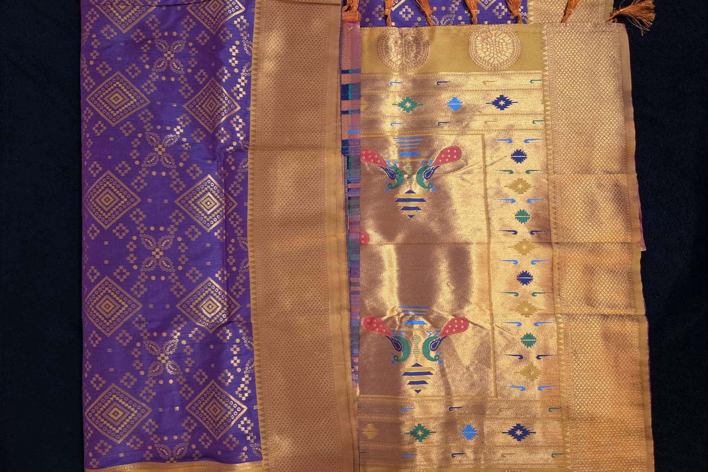 Fancy Ikkath Patola Saree with Paithani Pallu
