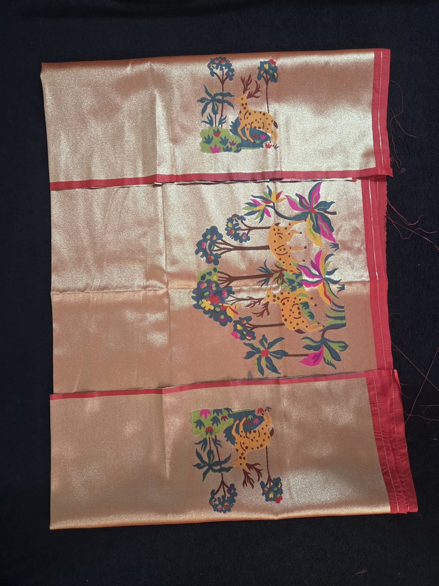 Paithani Blouse Pieces with Deers Design