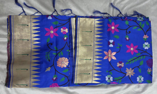 Kanchipuram Semi Silk Sarees with Paithani Design