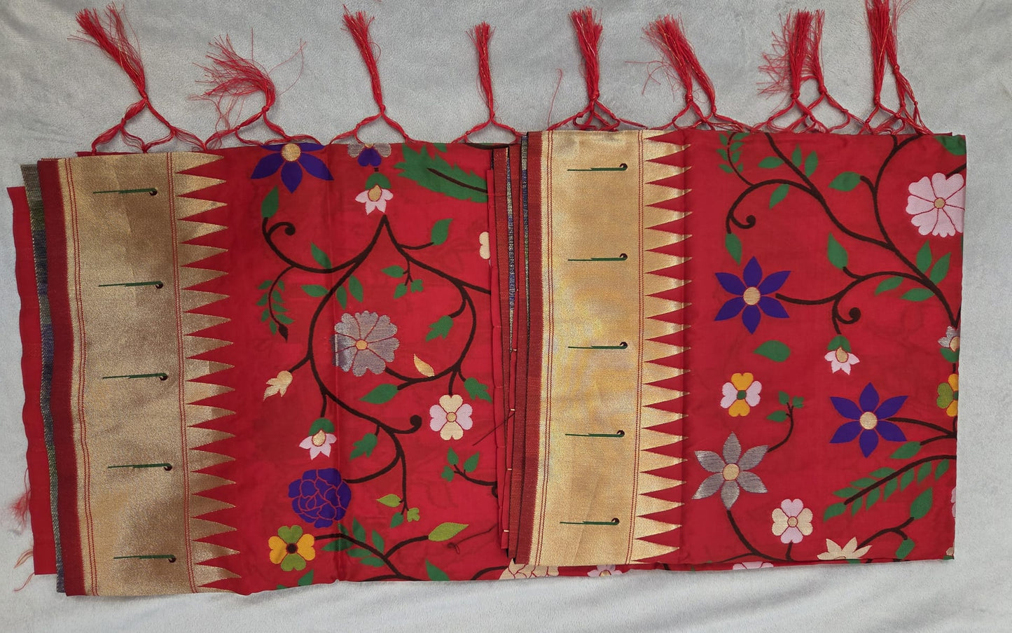 Kanchipuram Semi Silk Sarees with Paithani Design