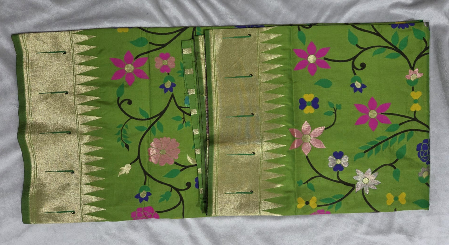 Kanchipuram Semi Silk Sarees with Paithani Design