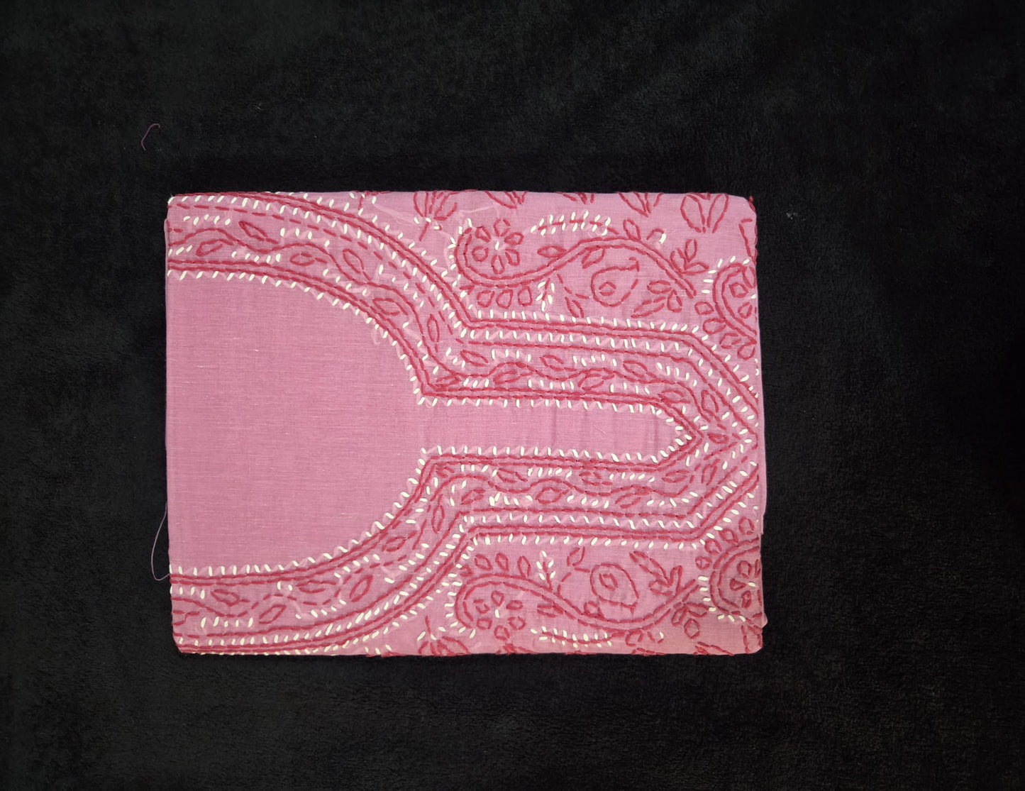 Chikankari Cotton Dress Materials with V Neck