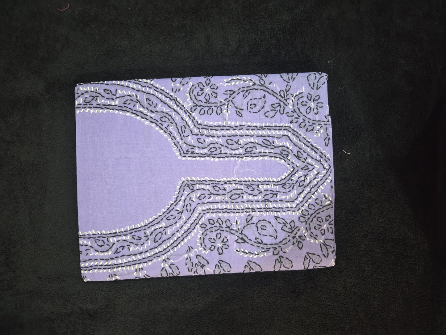 Chikankari Cotton Dress Materials with V Neck