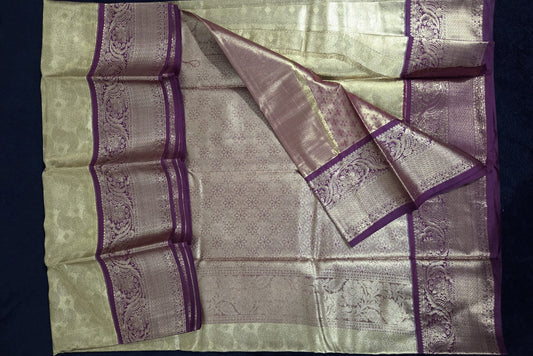 Maroon Kanchi Korvai Tissue Silk Saree