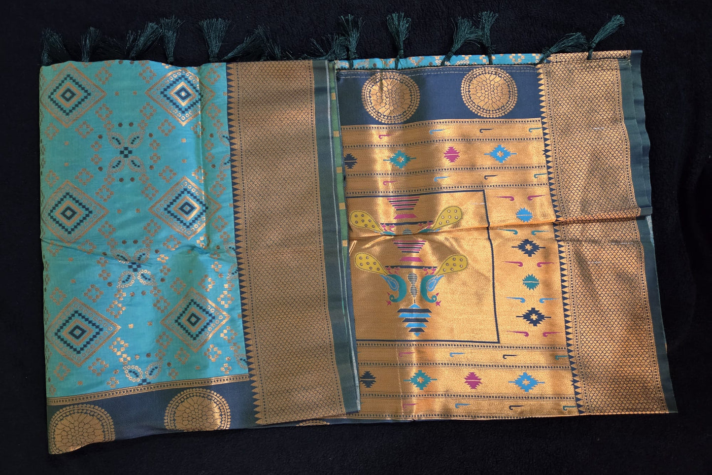 Fancy Ikkath Patola Saree with Paithani Pallu