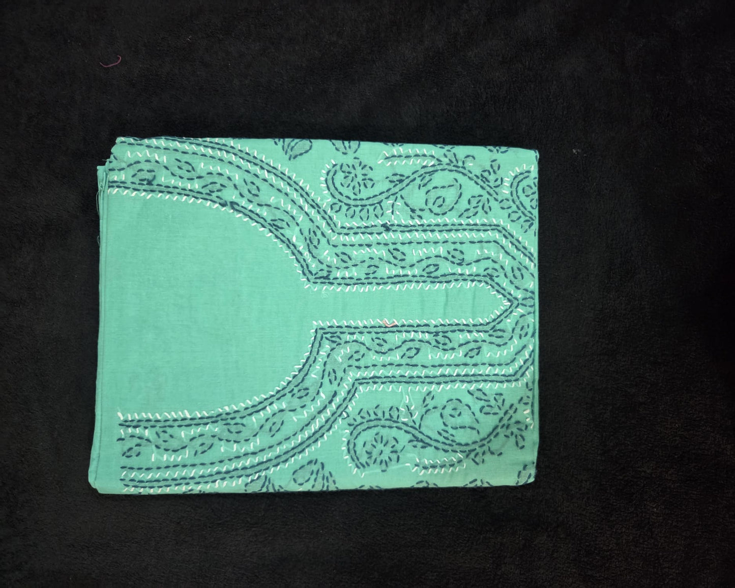 Chikankari Cotton Dress Materials with V Neck