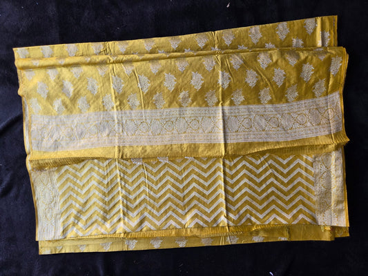 Yellow Banarasi Dress Material