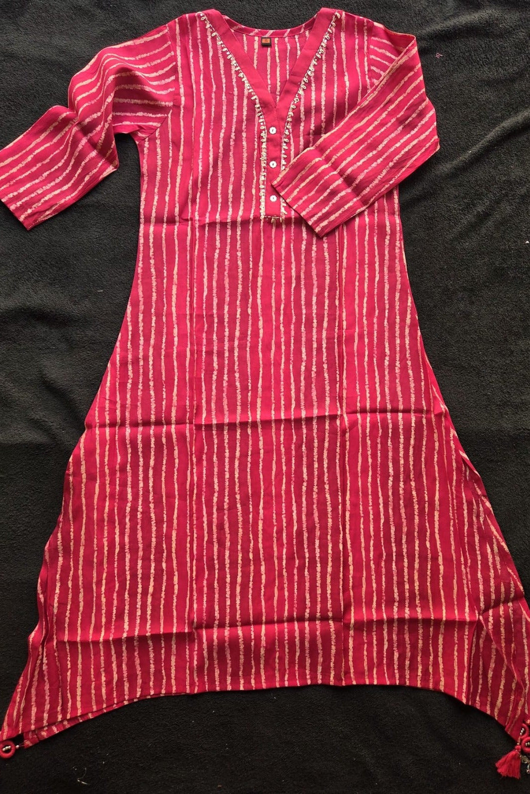 Red Muslin Co-ord Set Top