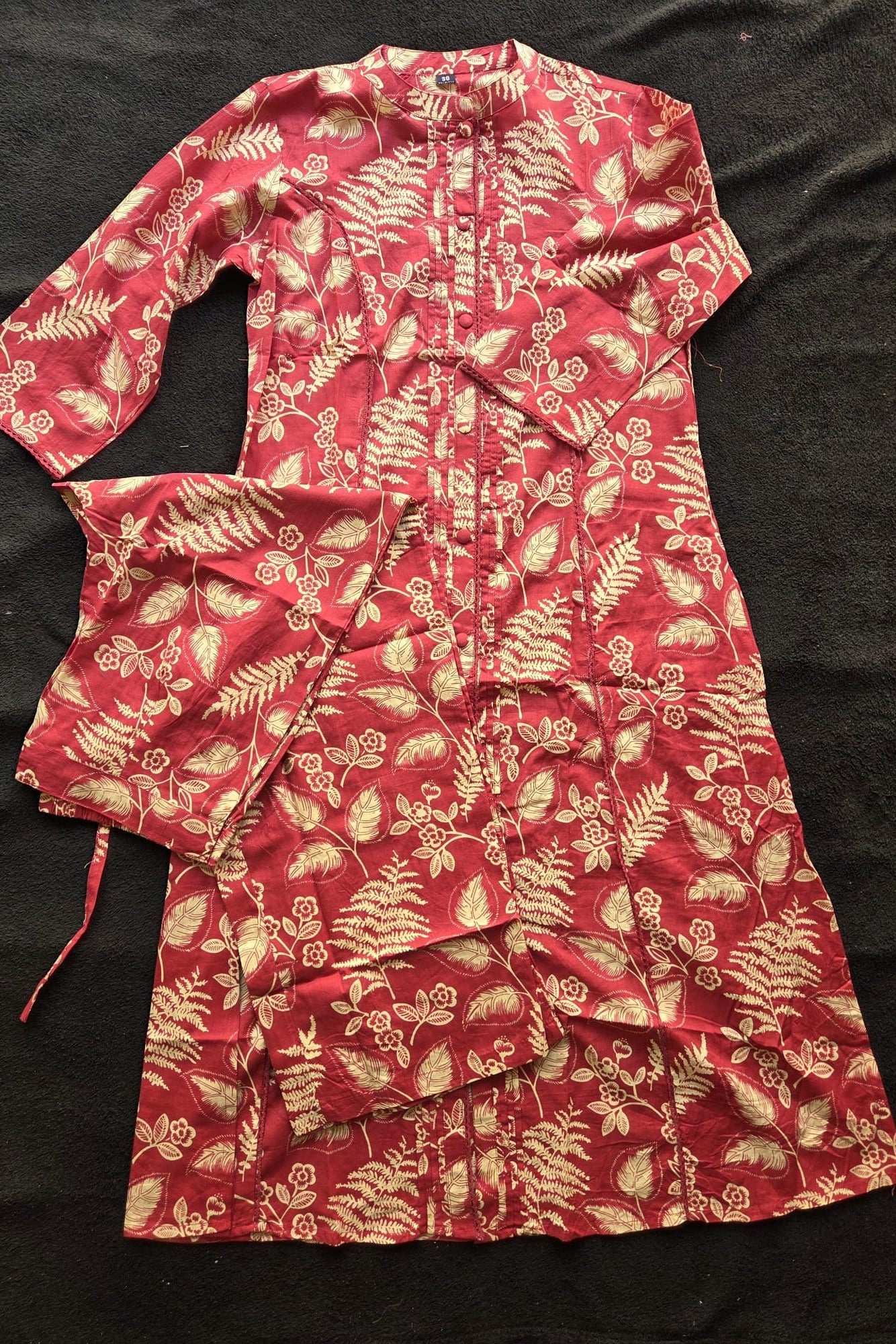 Red Floral print Cotton Co-ord Set