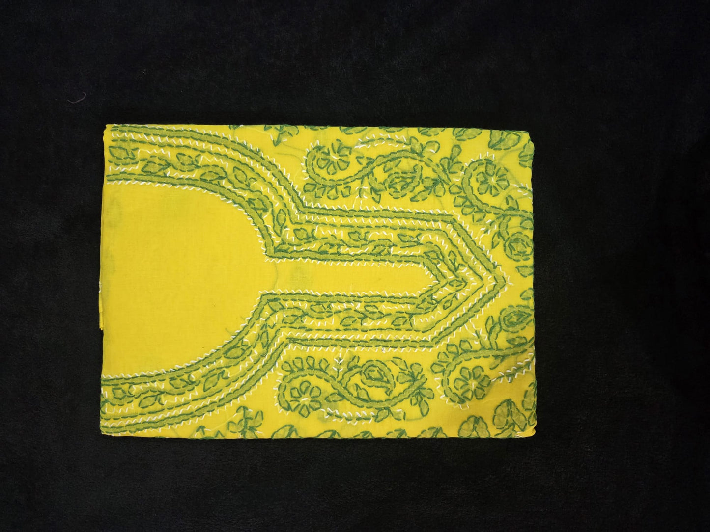 Chikankari Cotton Dress Materials with V Neck