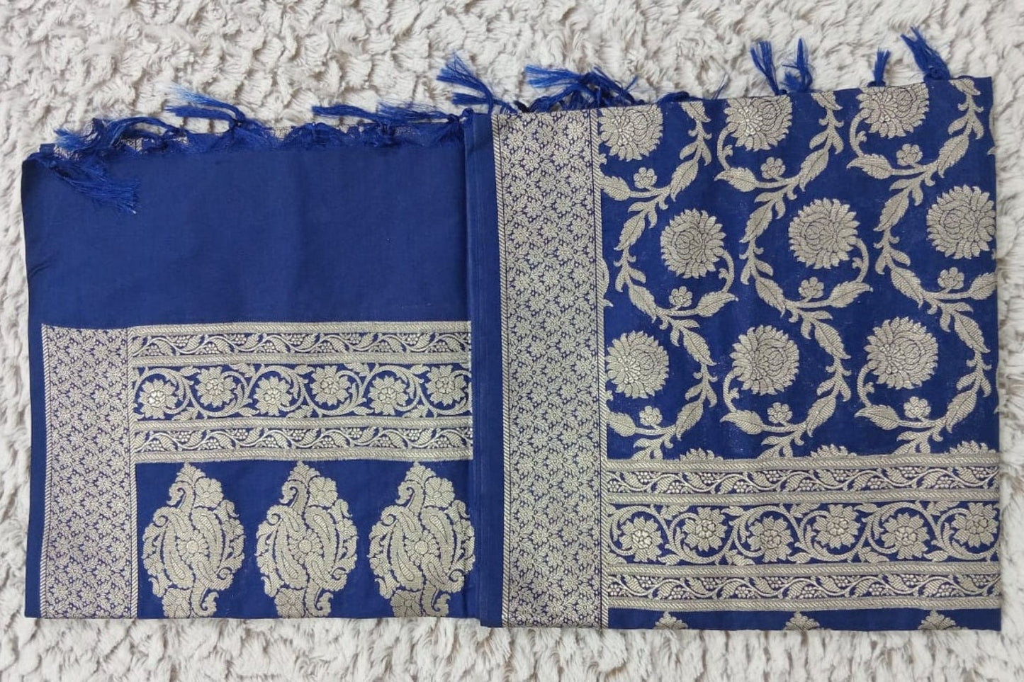 Banarasi Duppatta with Weave in Floral and Leaves - VSL Collections
