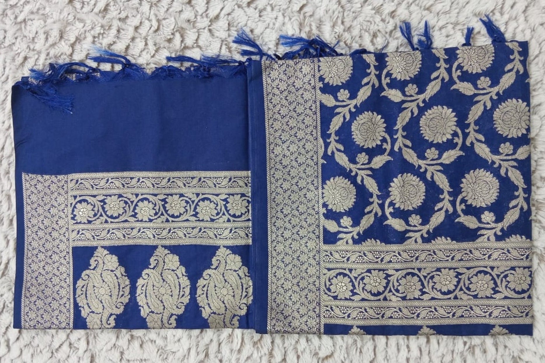 Banarasi Duppatta with Weave in Floral and Leaves - VSL Collections