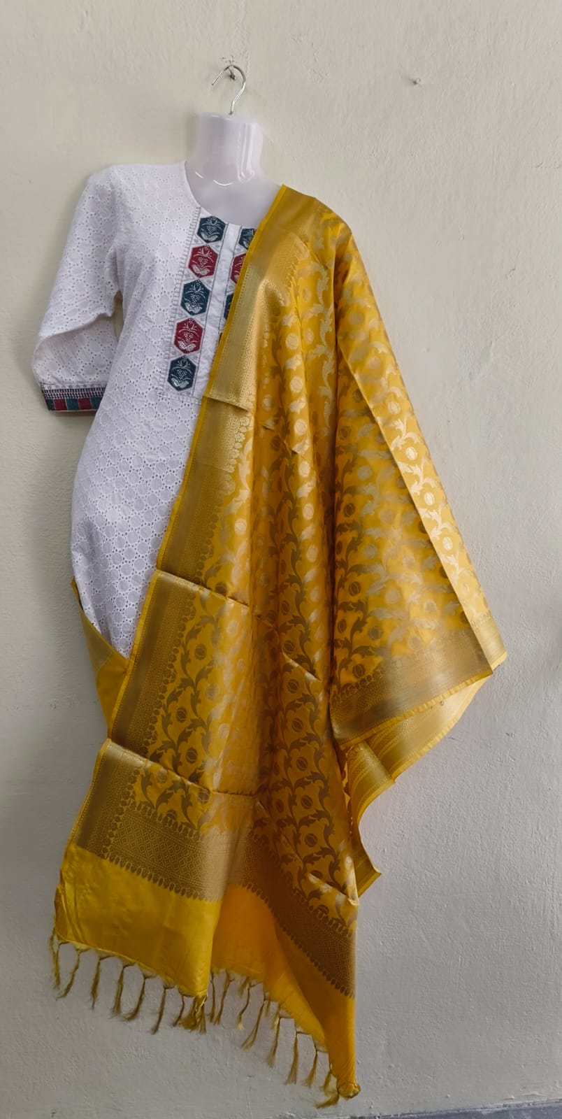 Banarasi Semi Silk Dupatta – Zari & Jaal weave - VSL Collections