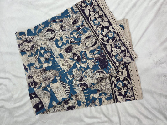 Kalamkari saree with Radha-Krishna Motif