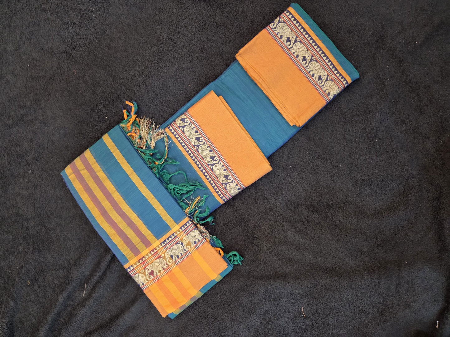 Narayanpeta Dress Material with Elephant Border