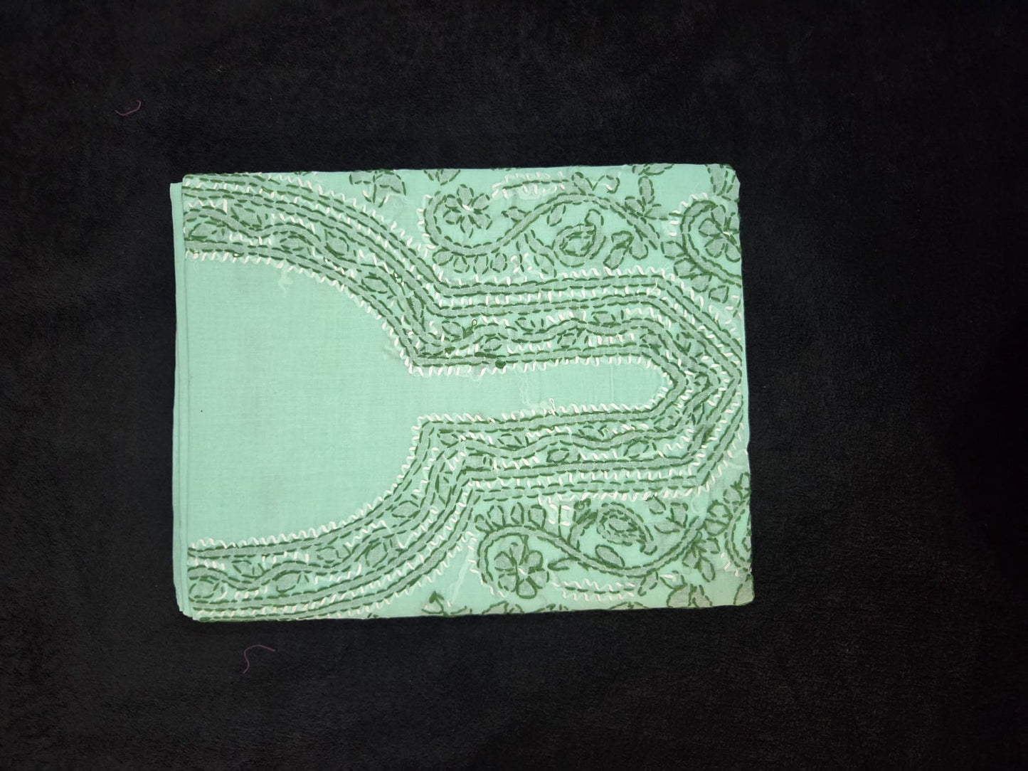 Chikankari Cotton Dress Materials with V Neck - VSL Collections