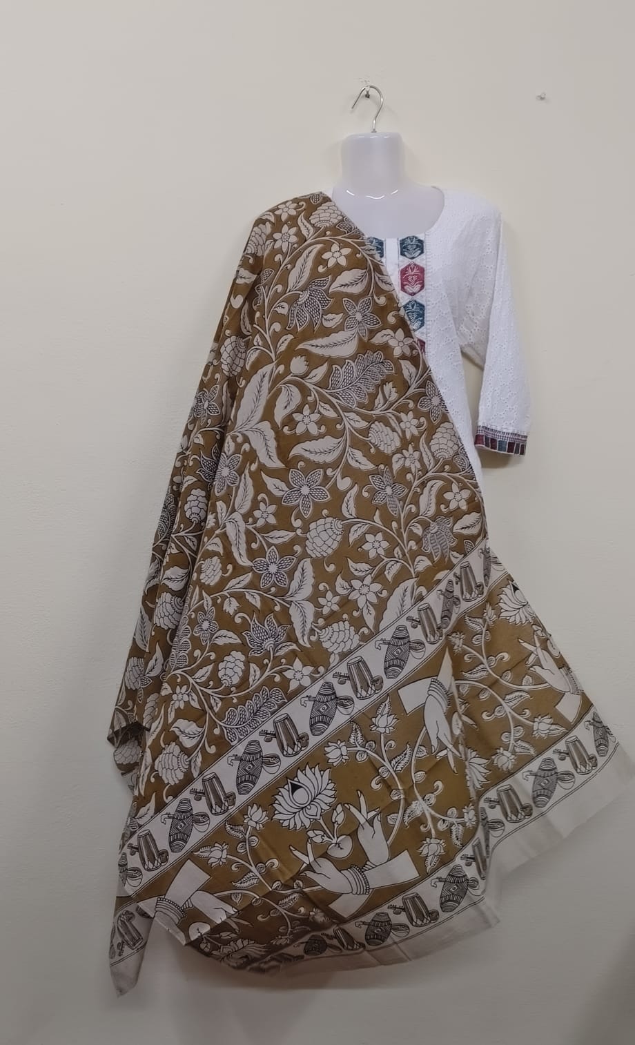Cotton Kalamkaari Hand Printed Floral Dupattas - VSL Collections