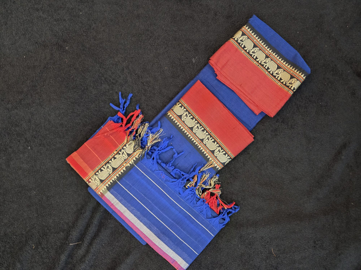 Narayanpeta Dress Material with Elephant Border