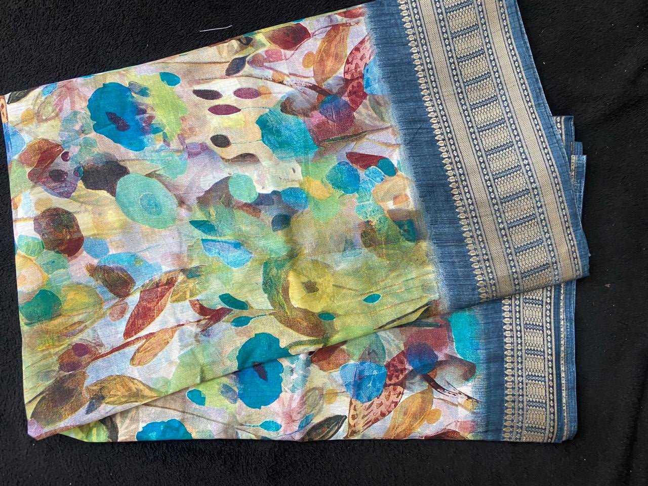 Dola Silk Sarees with Abstract Print - VSL Collections