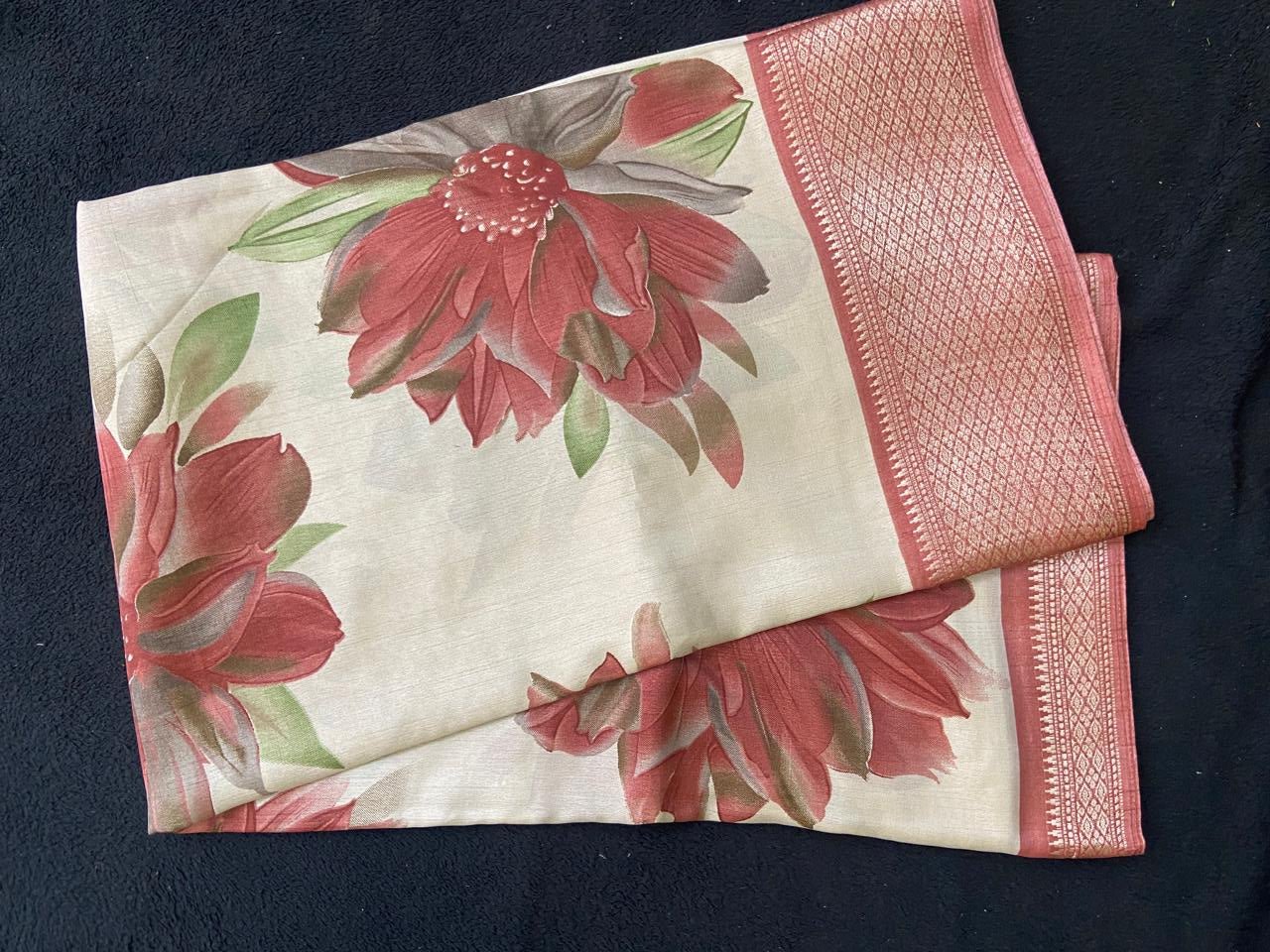 Dola Silk Sarees with Floral Motifs - VSL Collections