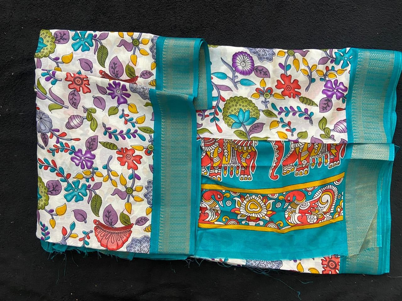 Dola Silk Sarees with Kalamkari Digital Print - VSL Collections