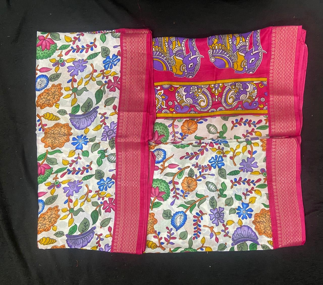 Dola Silk Sarees with Kalamkari Digital Print - VSL Collections