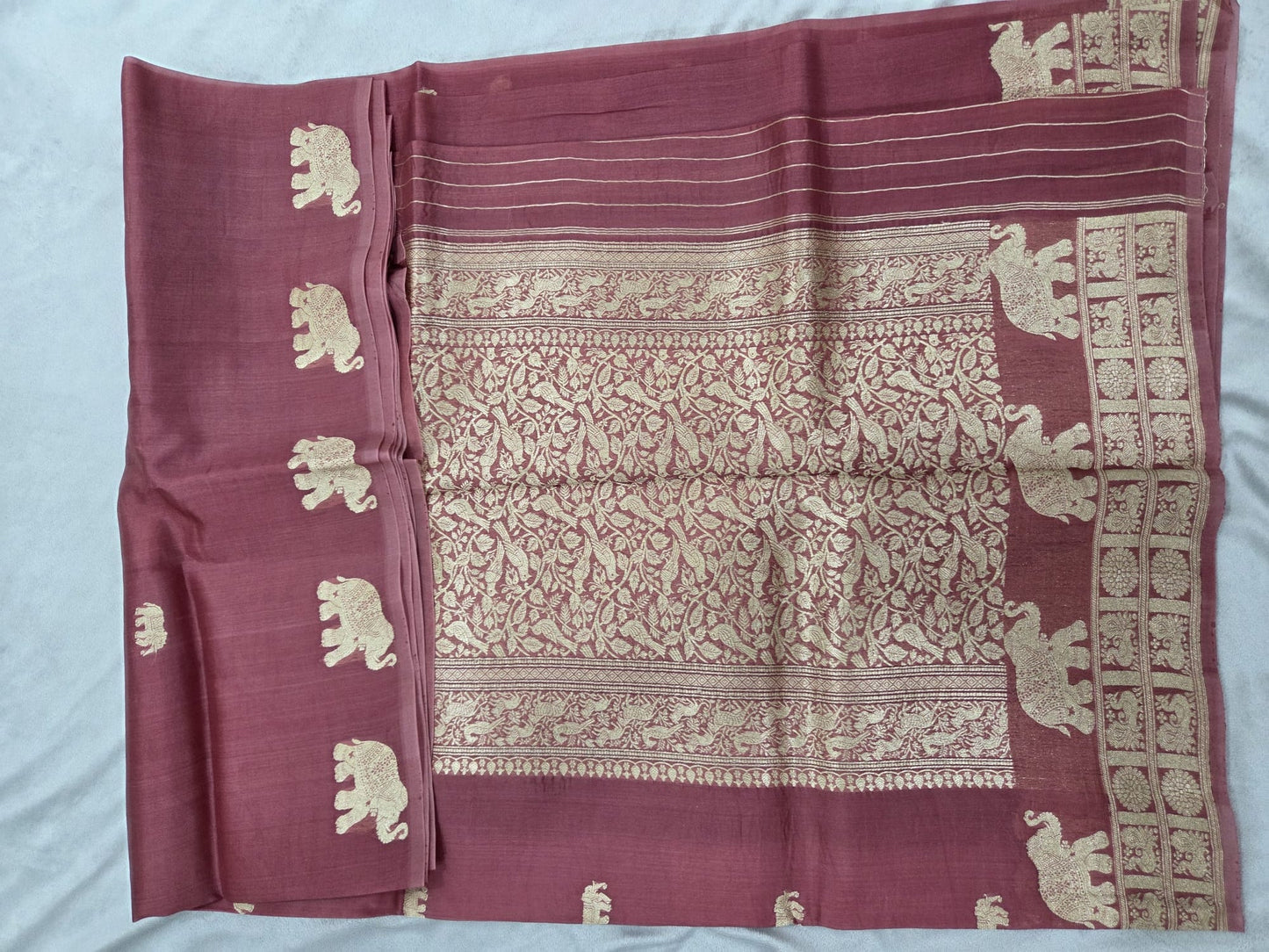 Dusty Rose Shikargah Kora Silk - VSL Collections