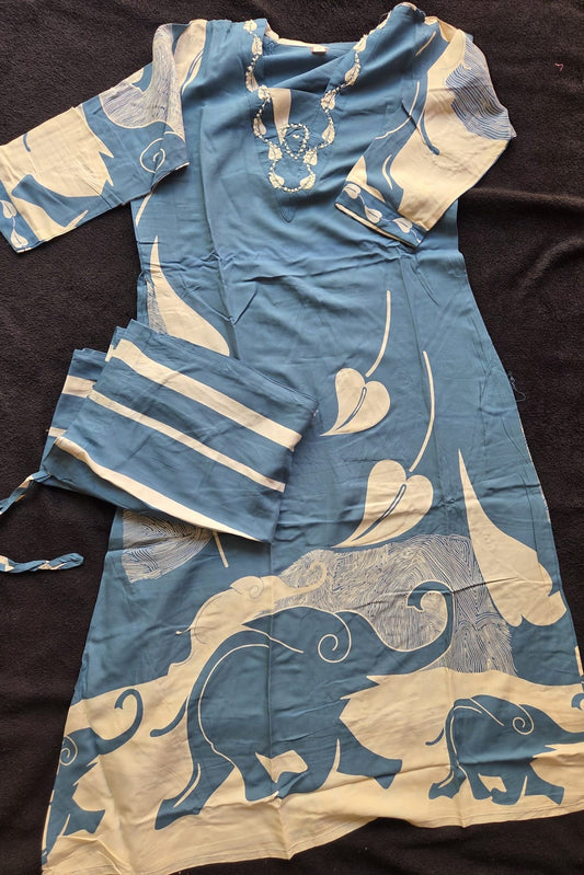 Elephant Print Rayon Co - Ord Set - VSL Collections