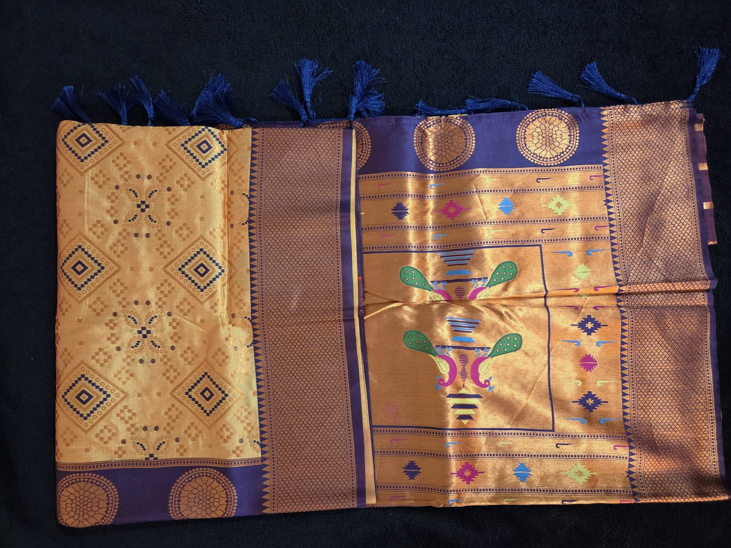 Fancy Ikkath Patola Saree with Paithani Pallu - VSL Collections