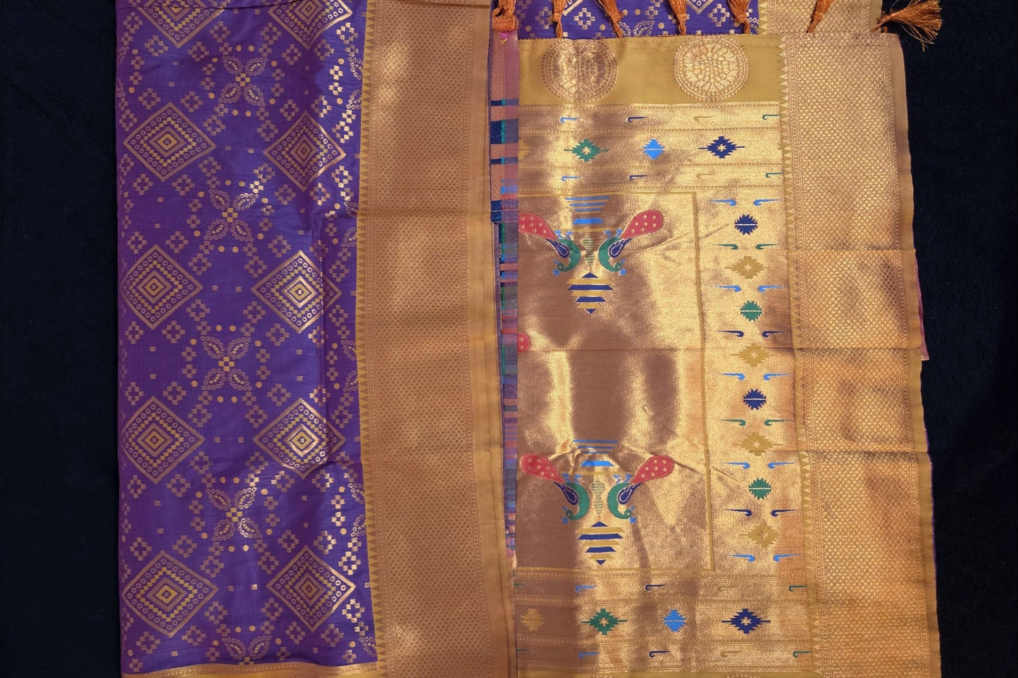 Fancy Ikkath Patola Saree with Paithani Pallu - VSL Collections