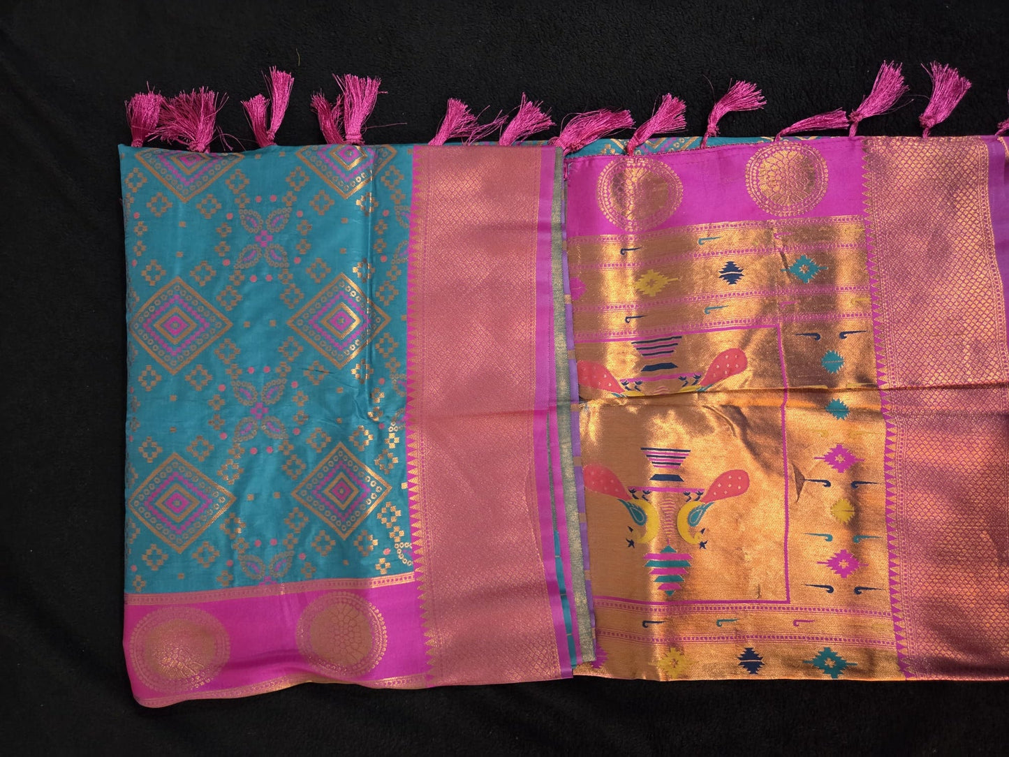 Fancy Ikkath Patola Saree with Paithani Pallu - VSL Collections