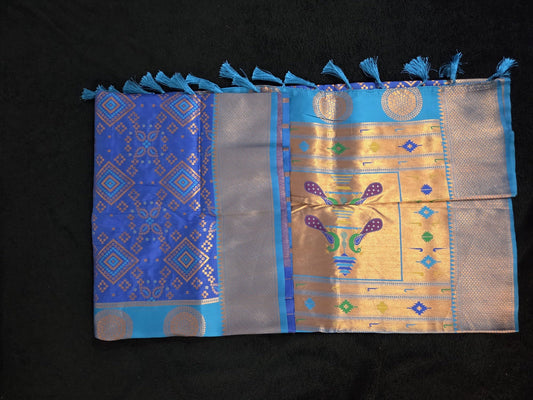 Fancy Ikkath Patola Saree with Paithani Pallu - VSL Collections