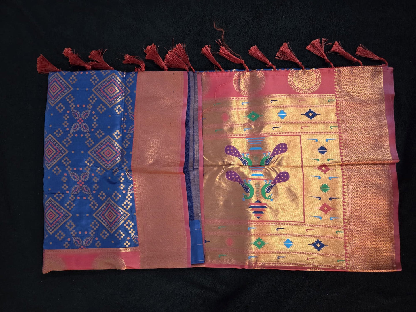Fancy Ikkath Patola Saree with Paithani Pallu - VSL Collections