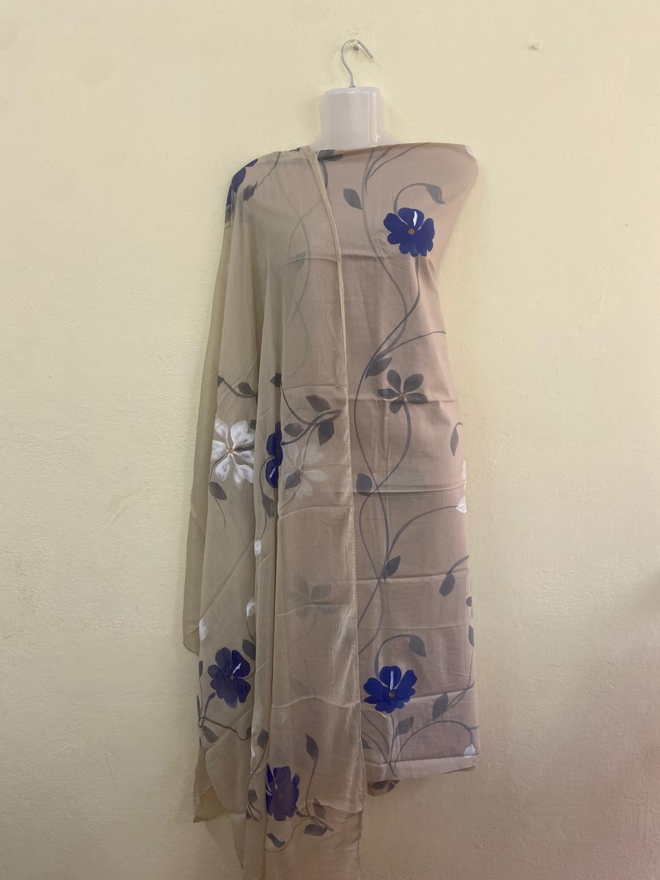 Floral Printed Cotton Dress Material - VSL Collections