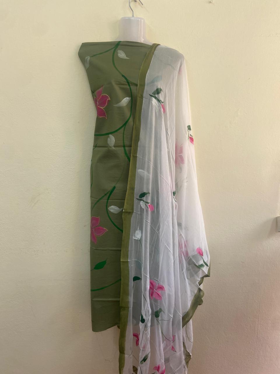 Floral Printed Cotton Dress Material - VSL Collections