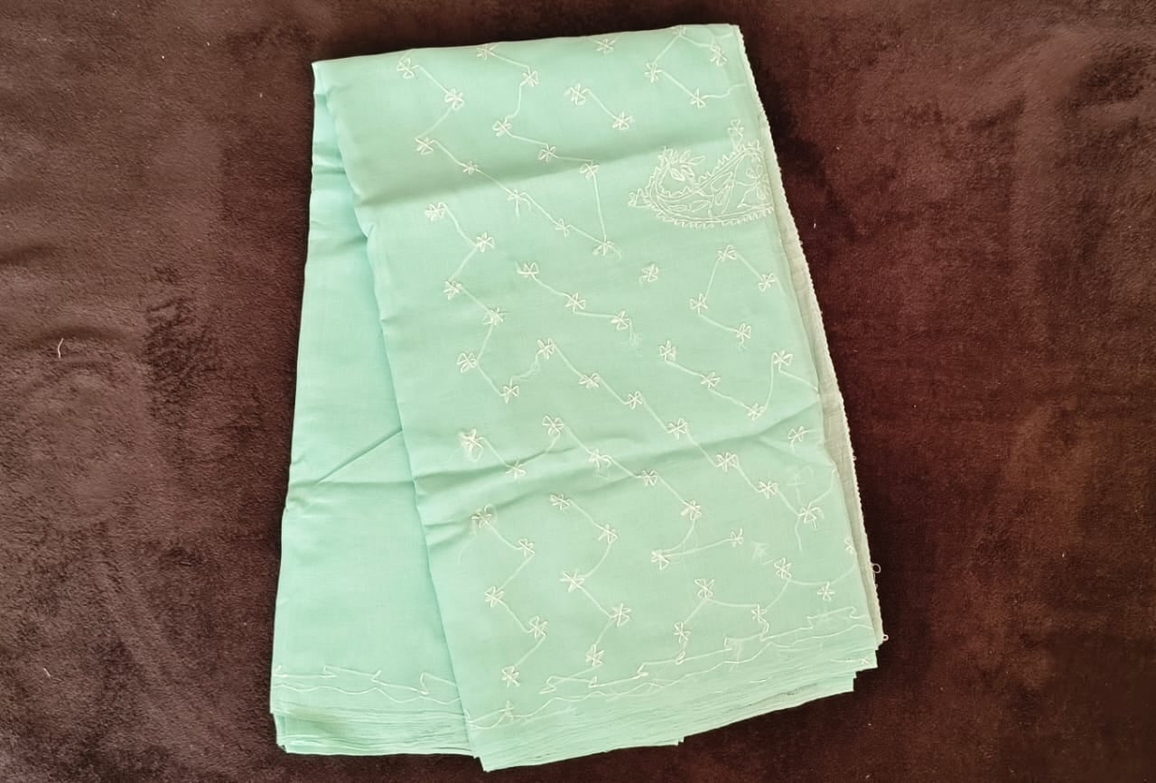 Hand - Embroidered Chikankari Cotton Sarees - VSL Collections