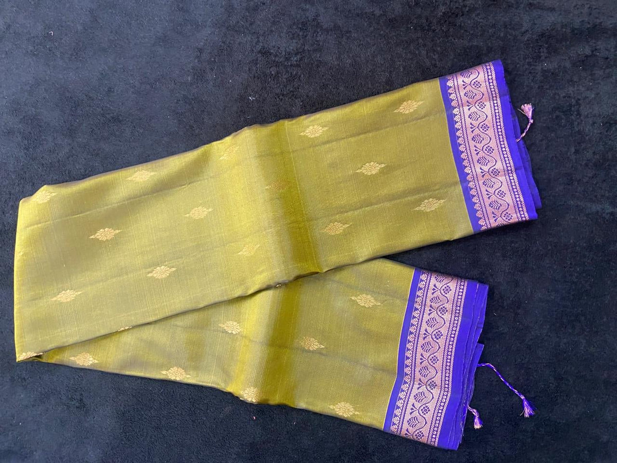Kanchipuram Semi Silk Sarees with Gold Zari Border - VSL Collections