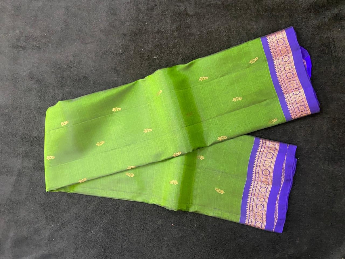 Kanchipuram Semi Silk Sarees with Gold Zari Border - VSL Collections