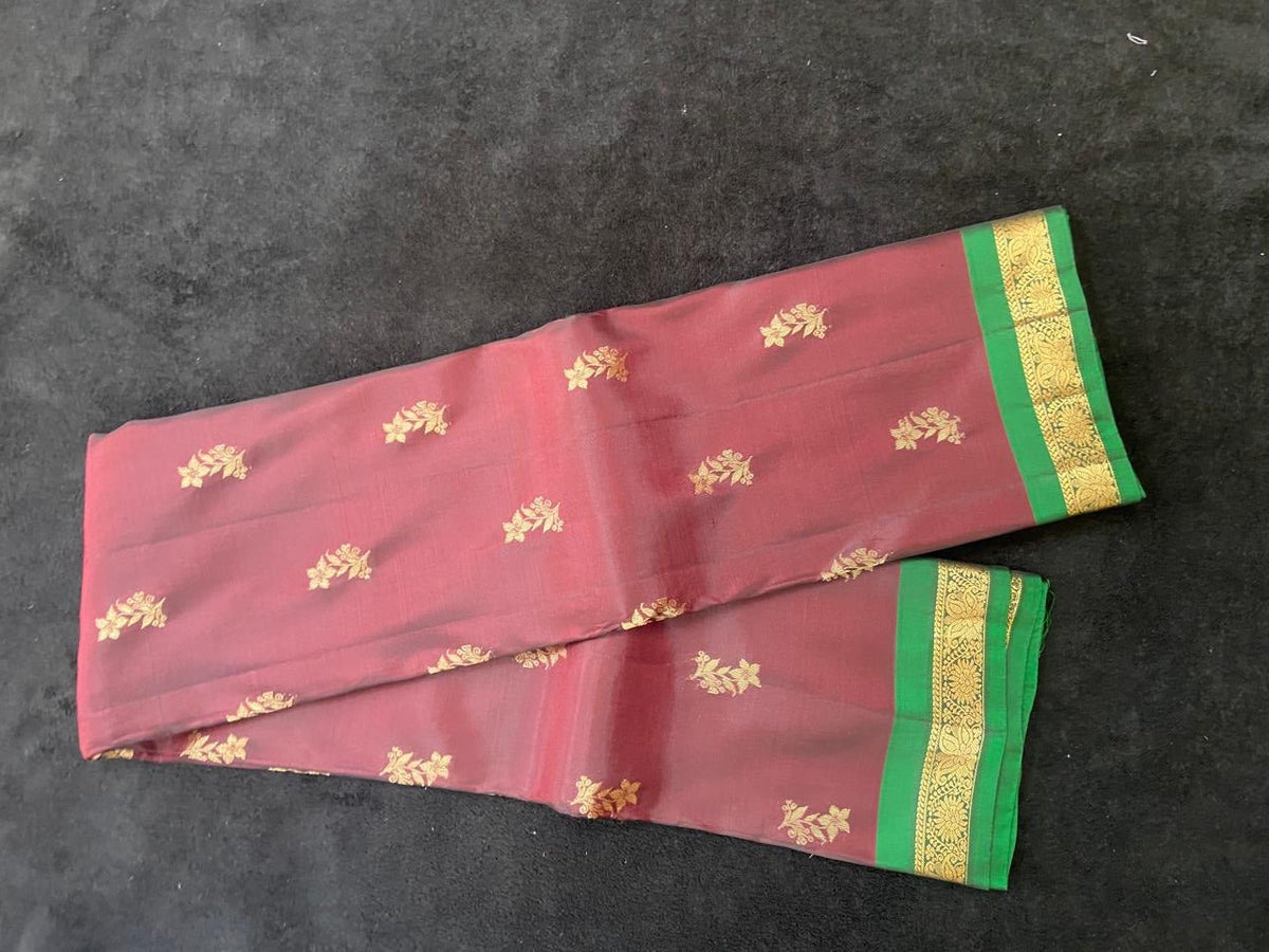 Kanchipuram Semi Silk Sarees with Gold Zari Border - VSL Collections