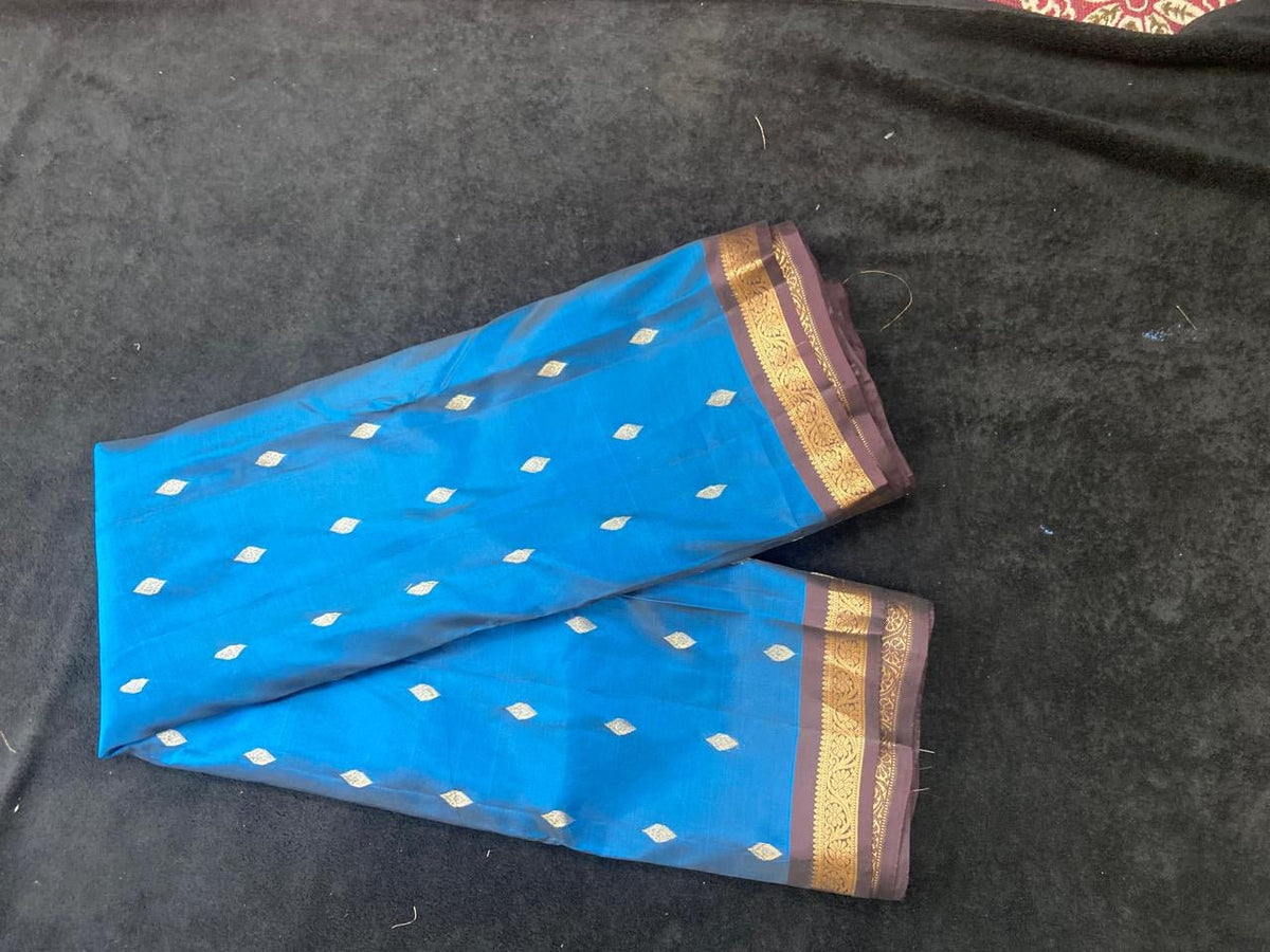 Kanchipuram Semi Silk Sarees with Gold Zari Border - VSL Collections